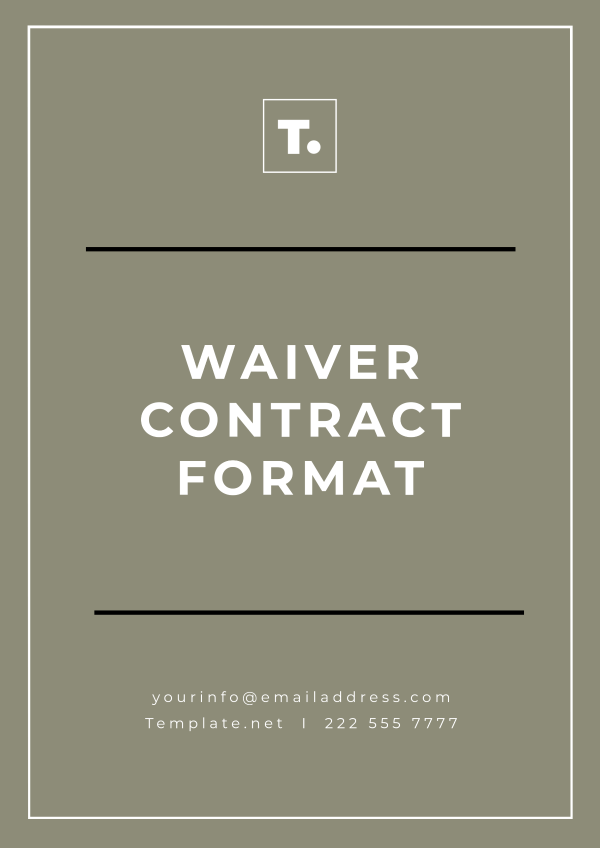 Free Waiver Contract Format Template