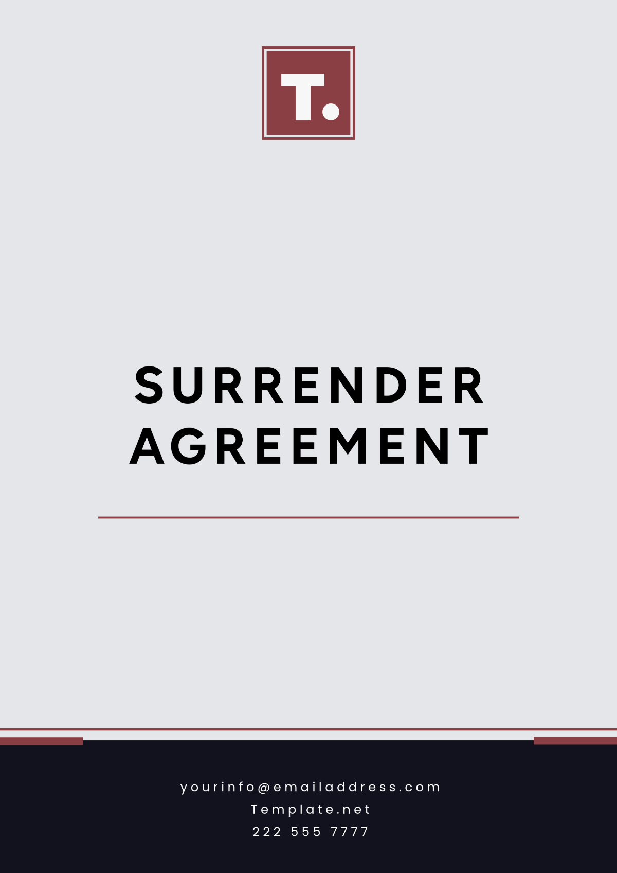 Free Surrender Agreement Template