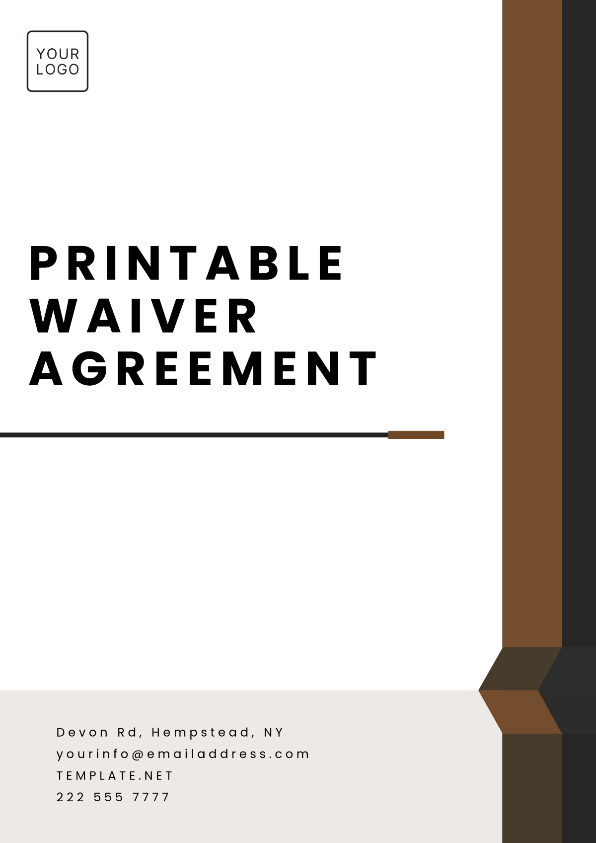 Free Printable Waiver Agreement Template