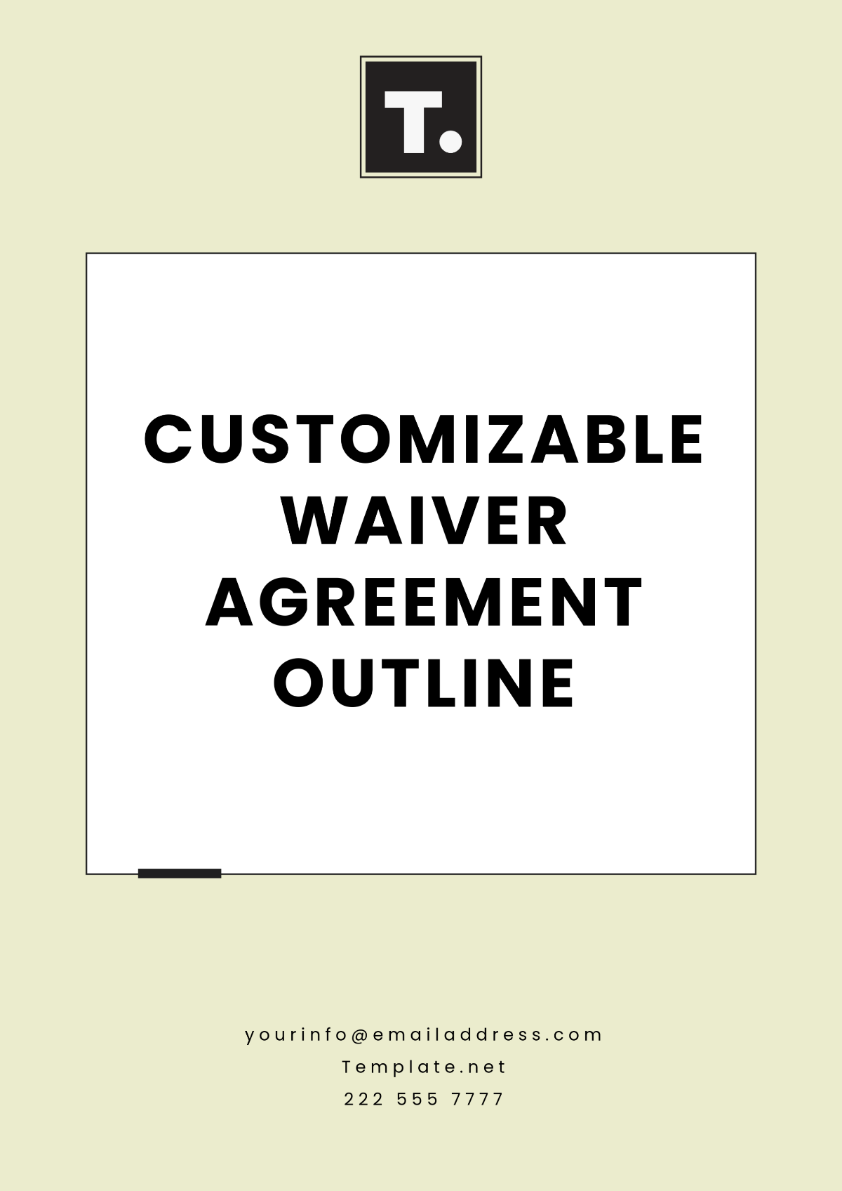 Free Customizable Waiver Agreement Outline Template