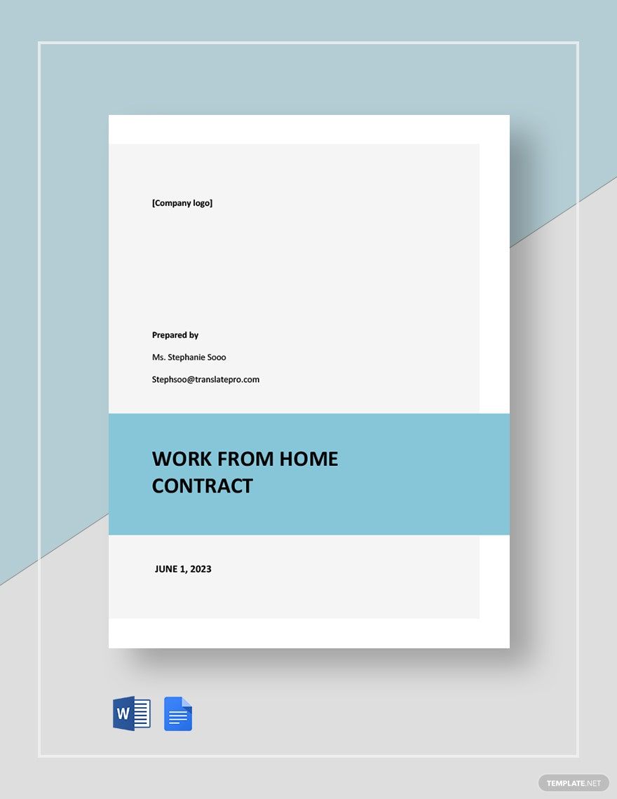 Part Time Work From Home Contract Template