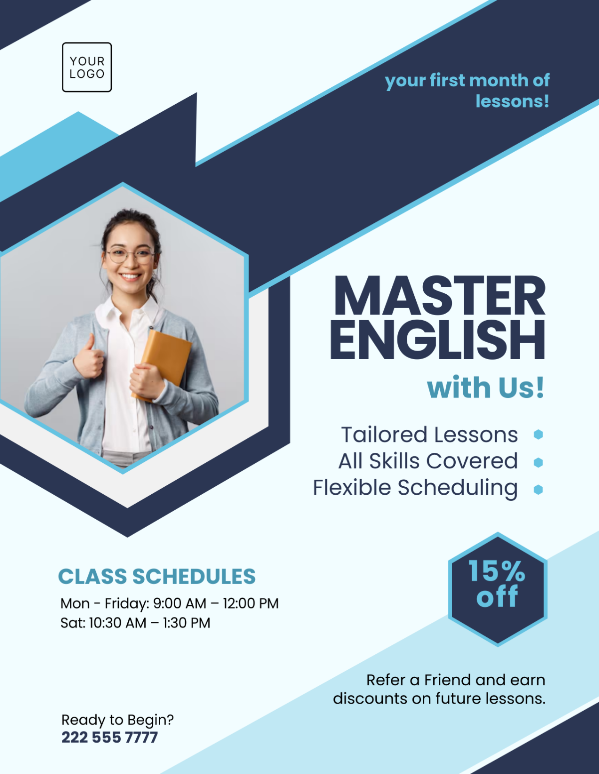 Free English Tutoring Tuition Flyer Template