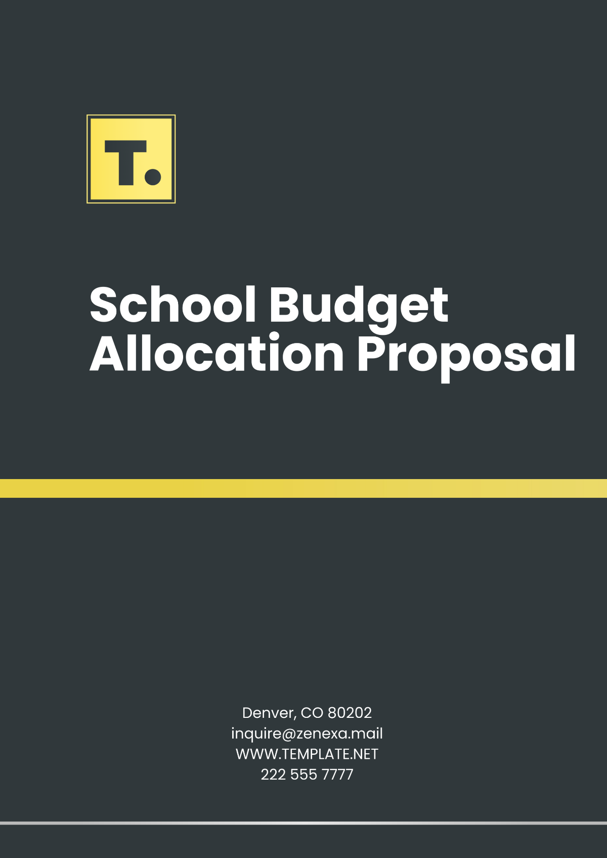 Free School Budget Allocation Proposal Template