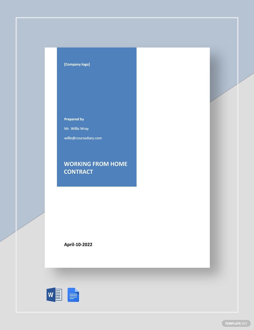 Free Working at Home Contract Template
