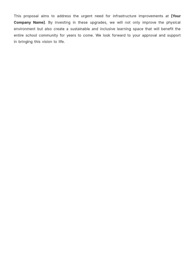 Free Infrastructure School Improvement Proposal Template to Edit Online