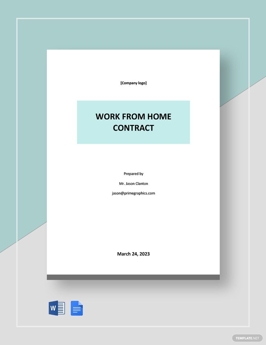 Work From Home Jobs Contract Template