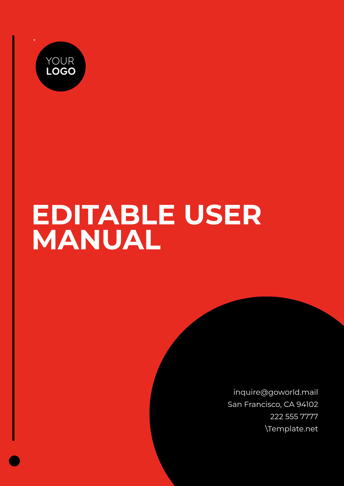 Free Editable User Manual Outline Template