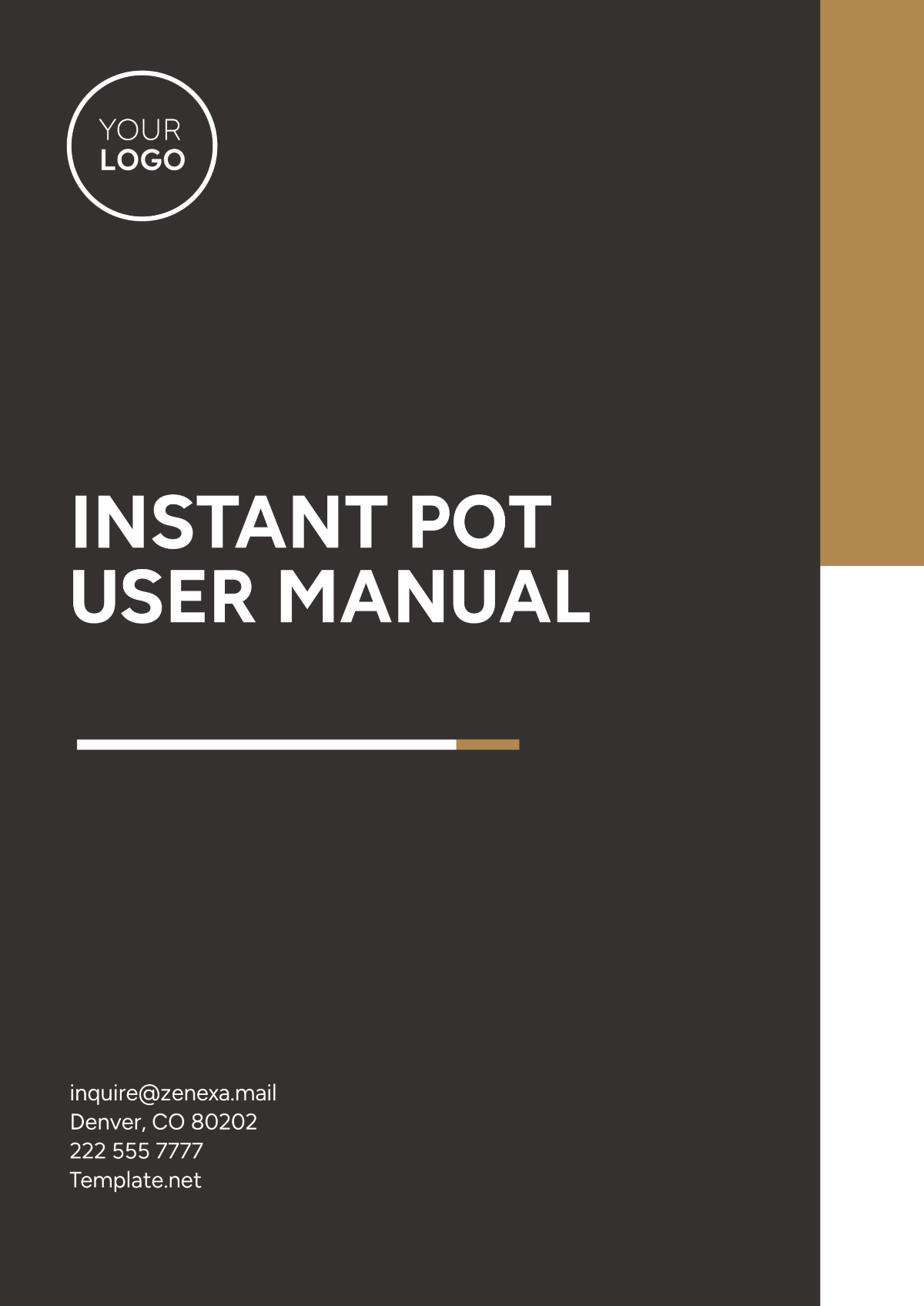 Free Instant Pot User Manual Template