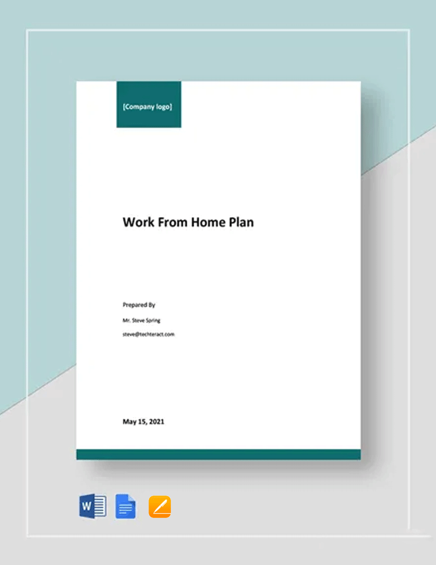 Simple Work From Home Plan Template