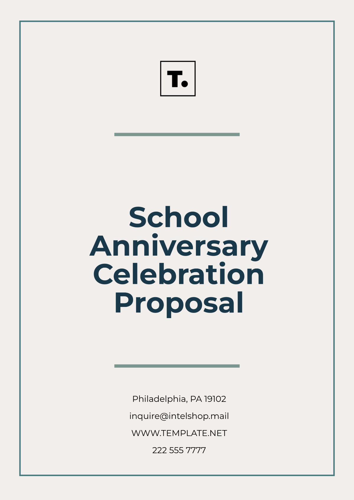 Free School Anniversary Celebration Proposal Template