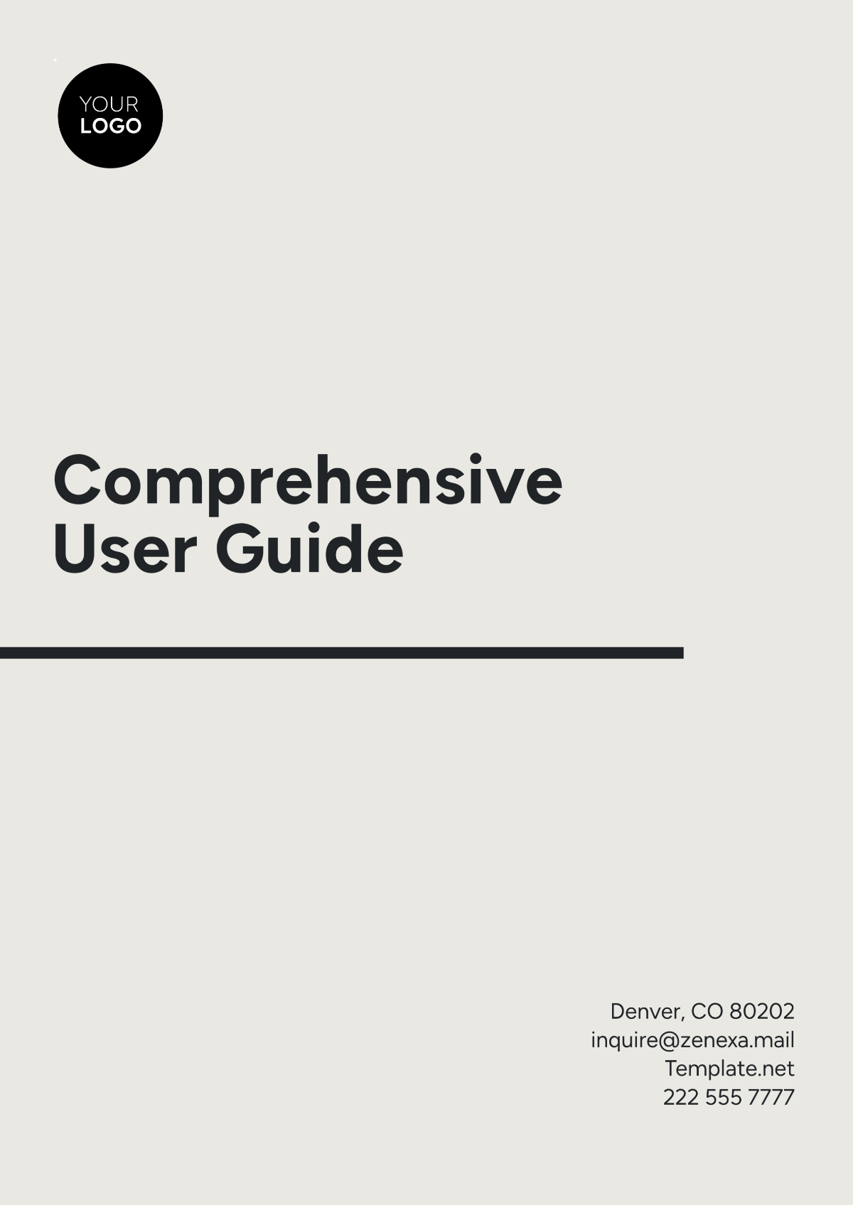 Free Comprehensive User Guide Template