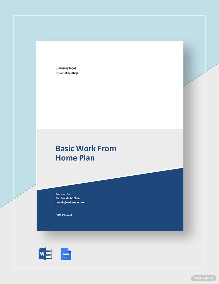 Basic Work From Home Plan Template