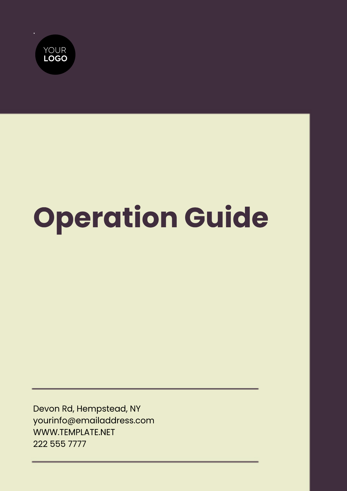 Free Operation Guide Template