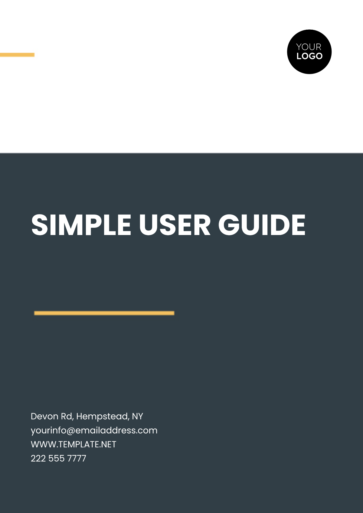 Free Simple User Guide Template