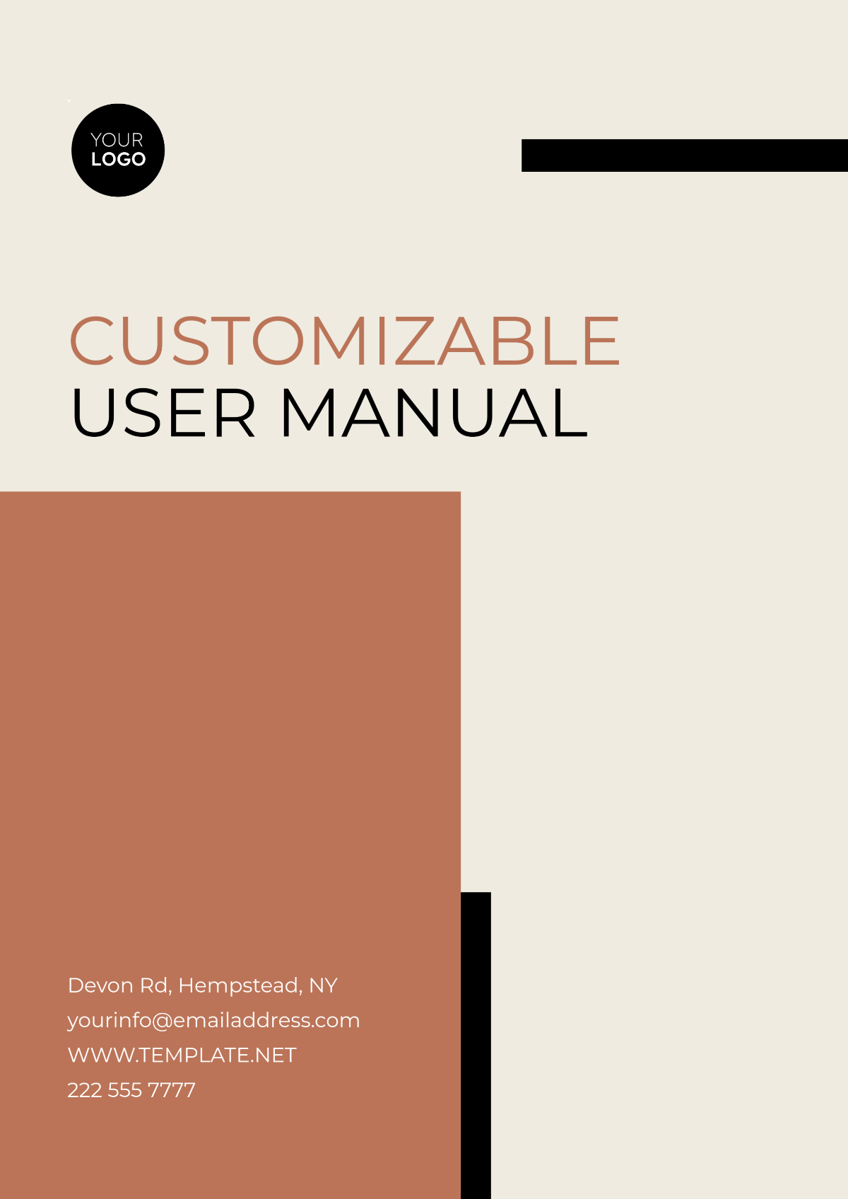 Free Customizable User Manual Layout Template