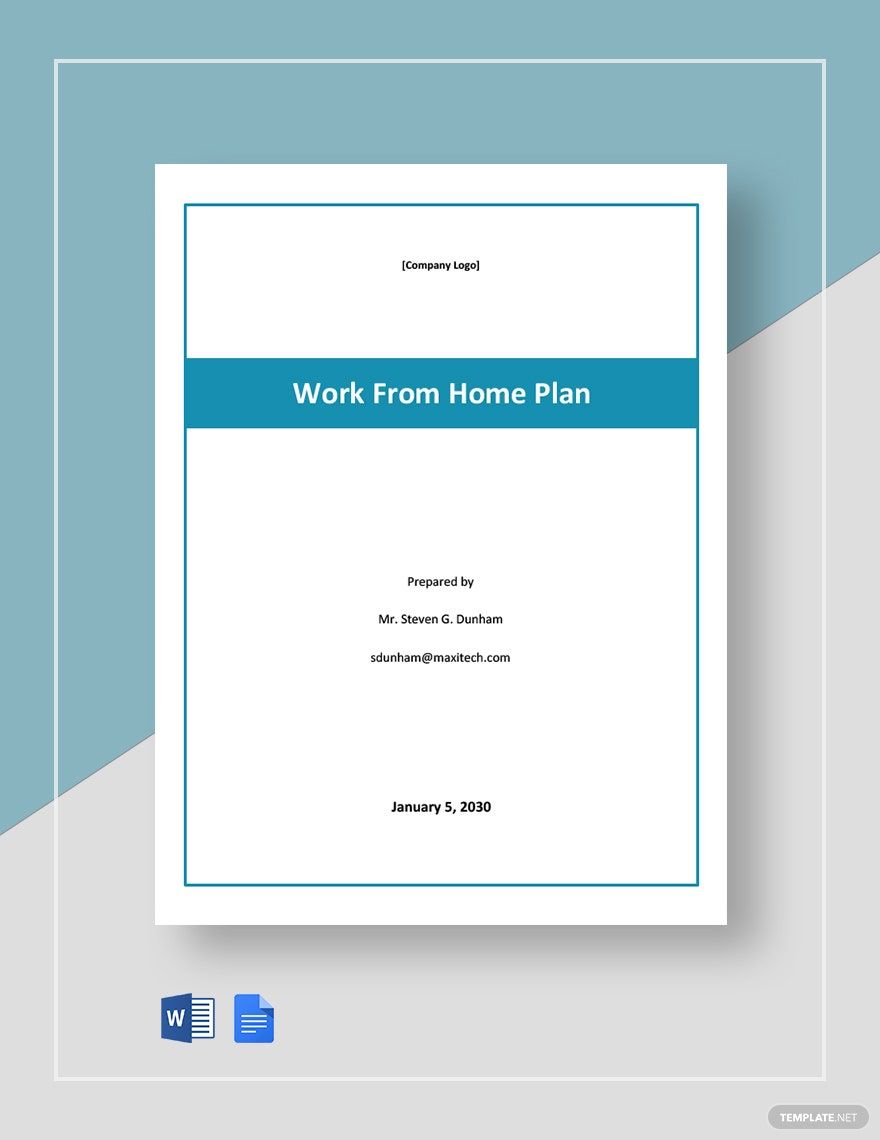 Work From Home Contingency Plan Template