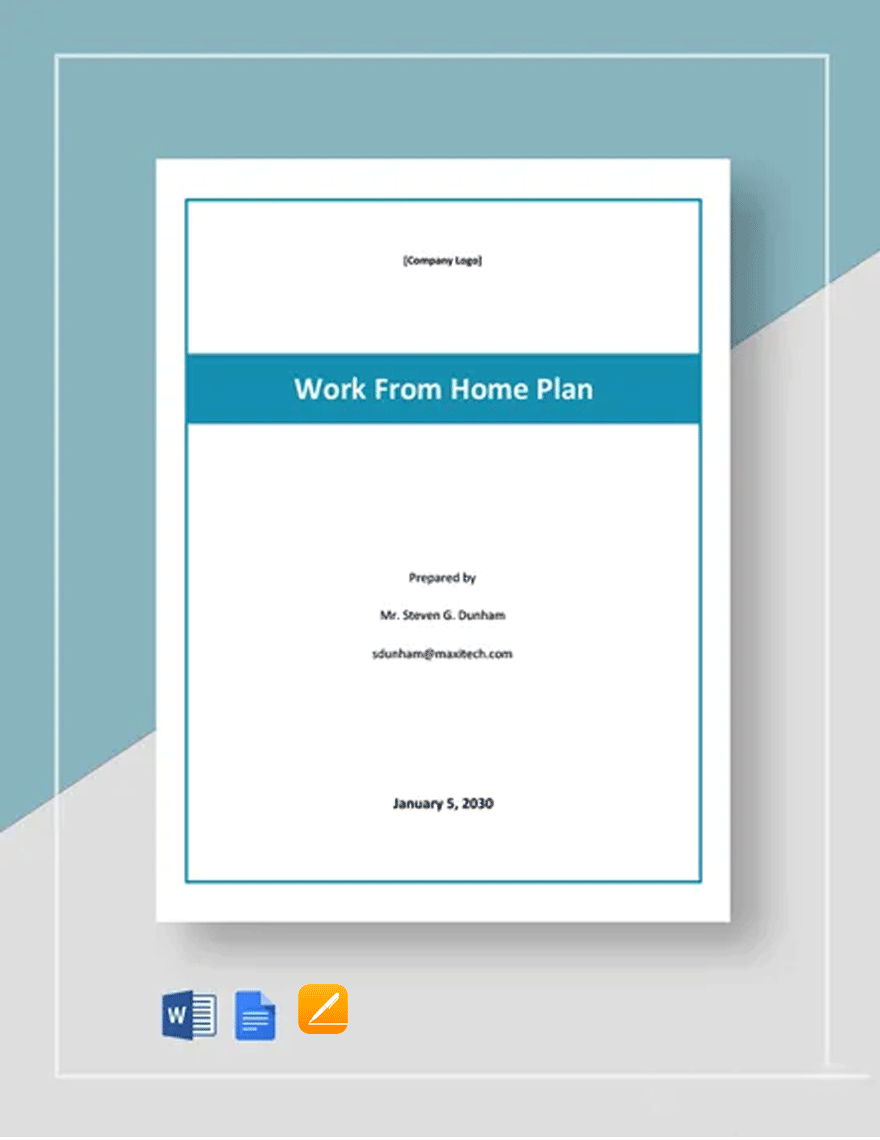 Work From Home Contingency Plan Template