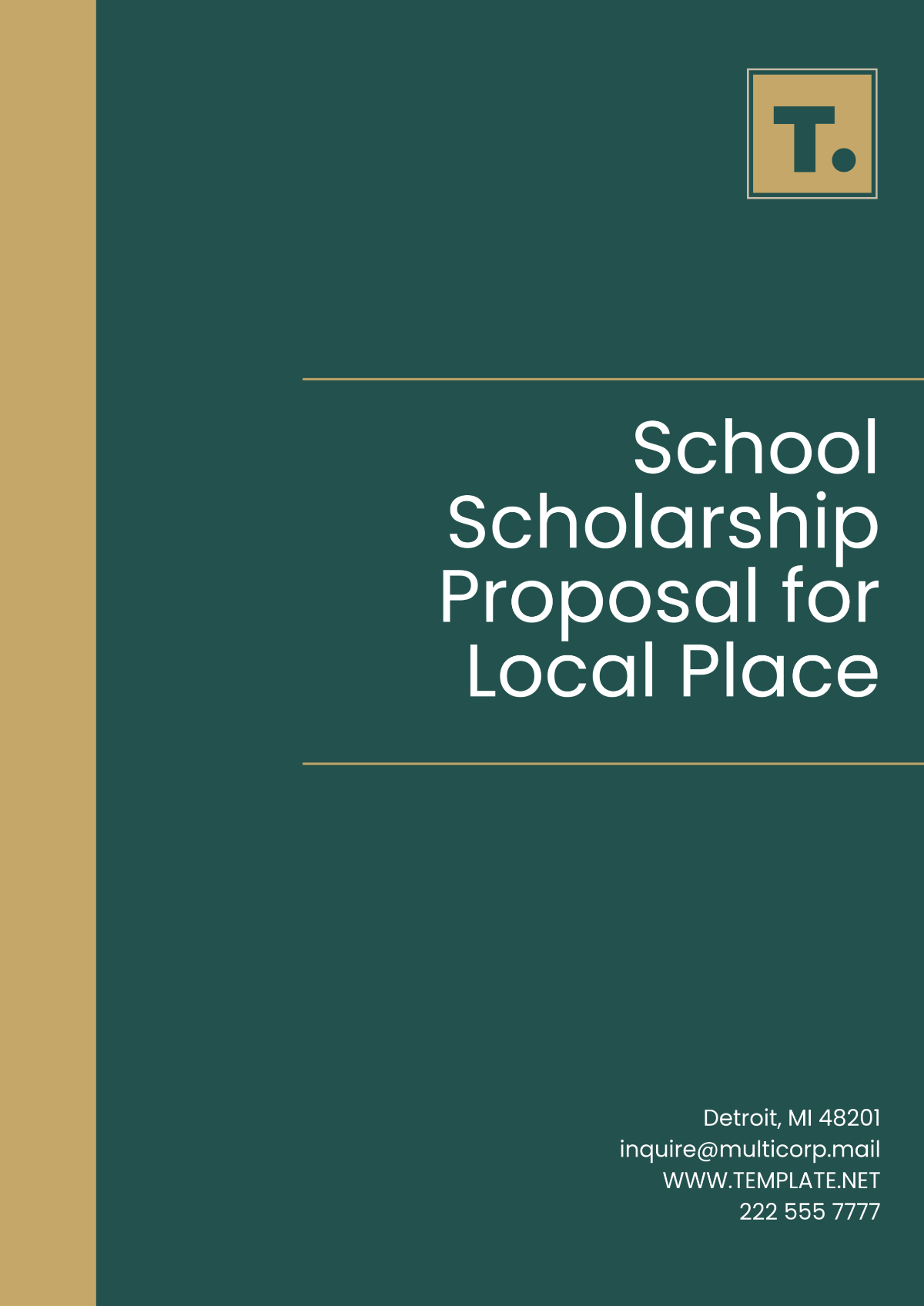 Free School Scholarship Proposal for Local Place Template