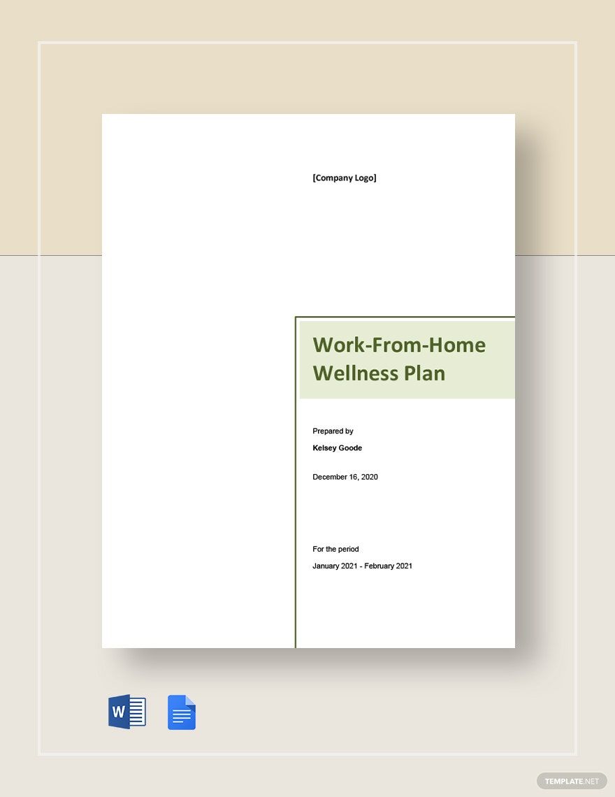 Work From Home Wellness Plan Template
