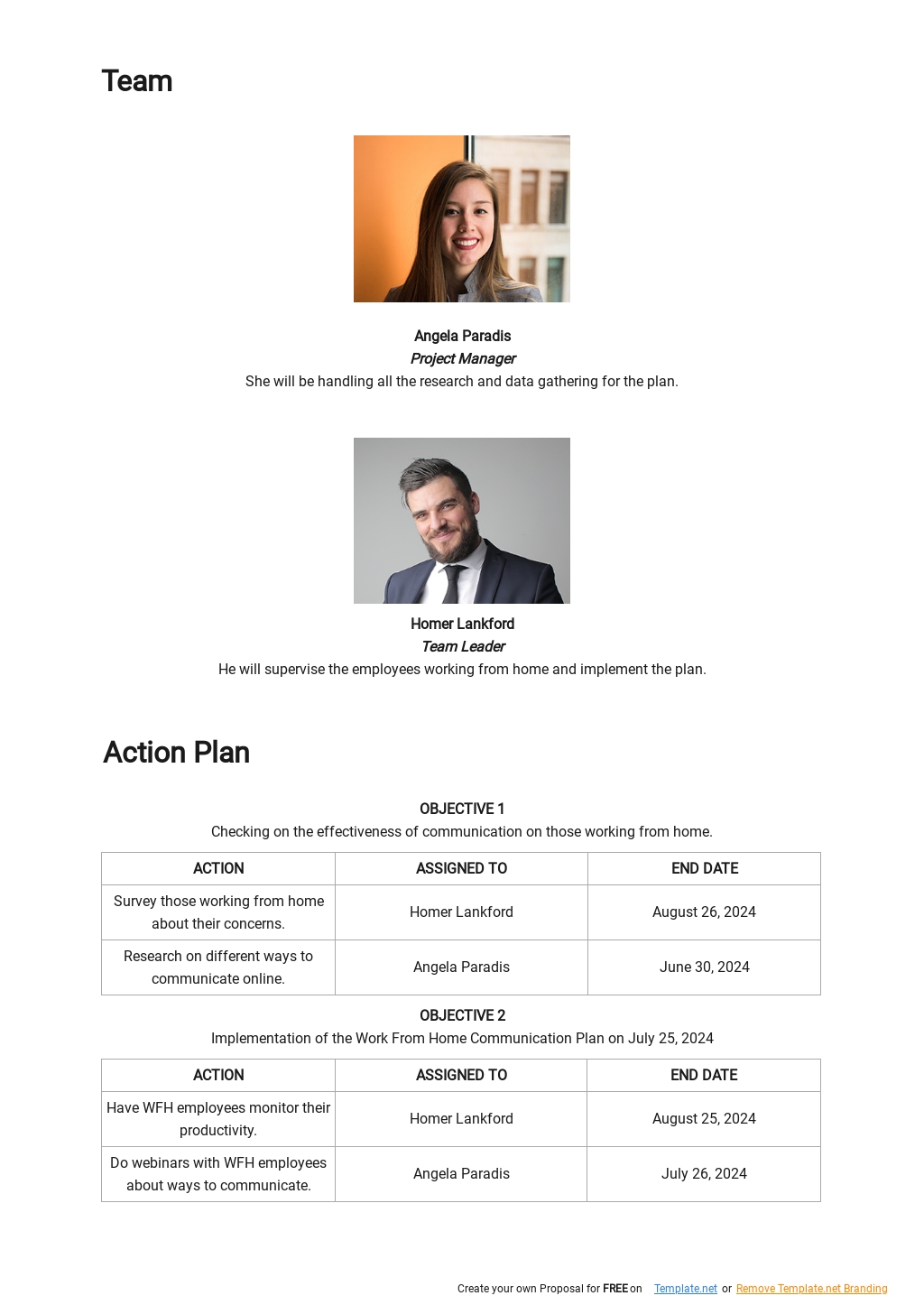 Work From Home Project Communication Plan Template 2.jpe