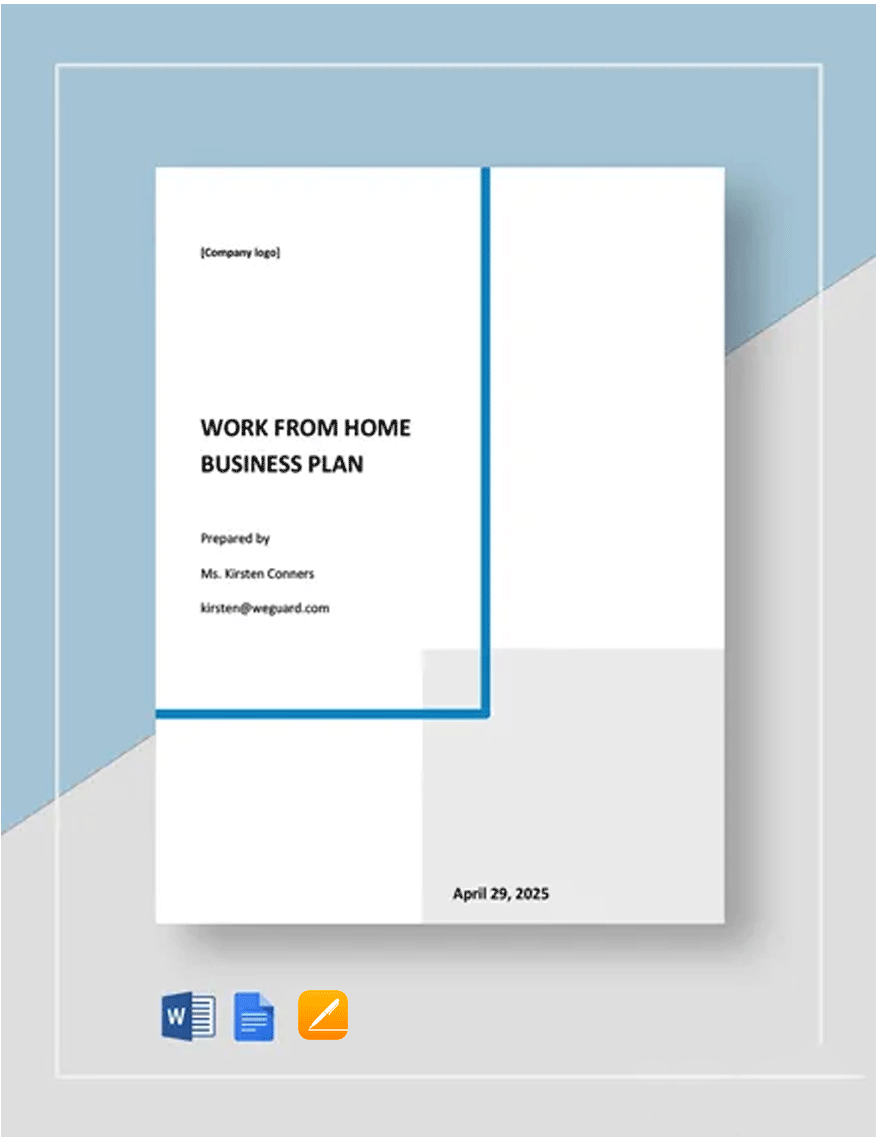 Work From Home Business Plan Template