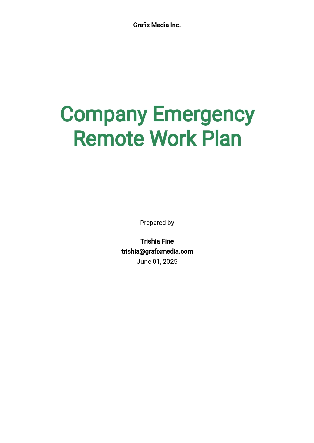 Remote Work Implementation Plan Template in Google Docs, Word