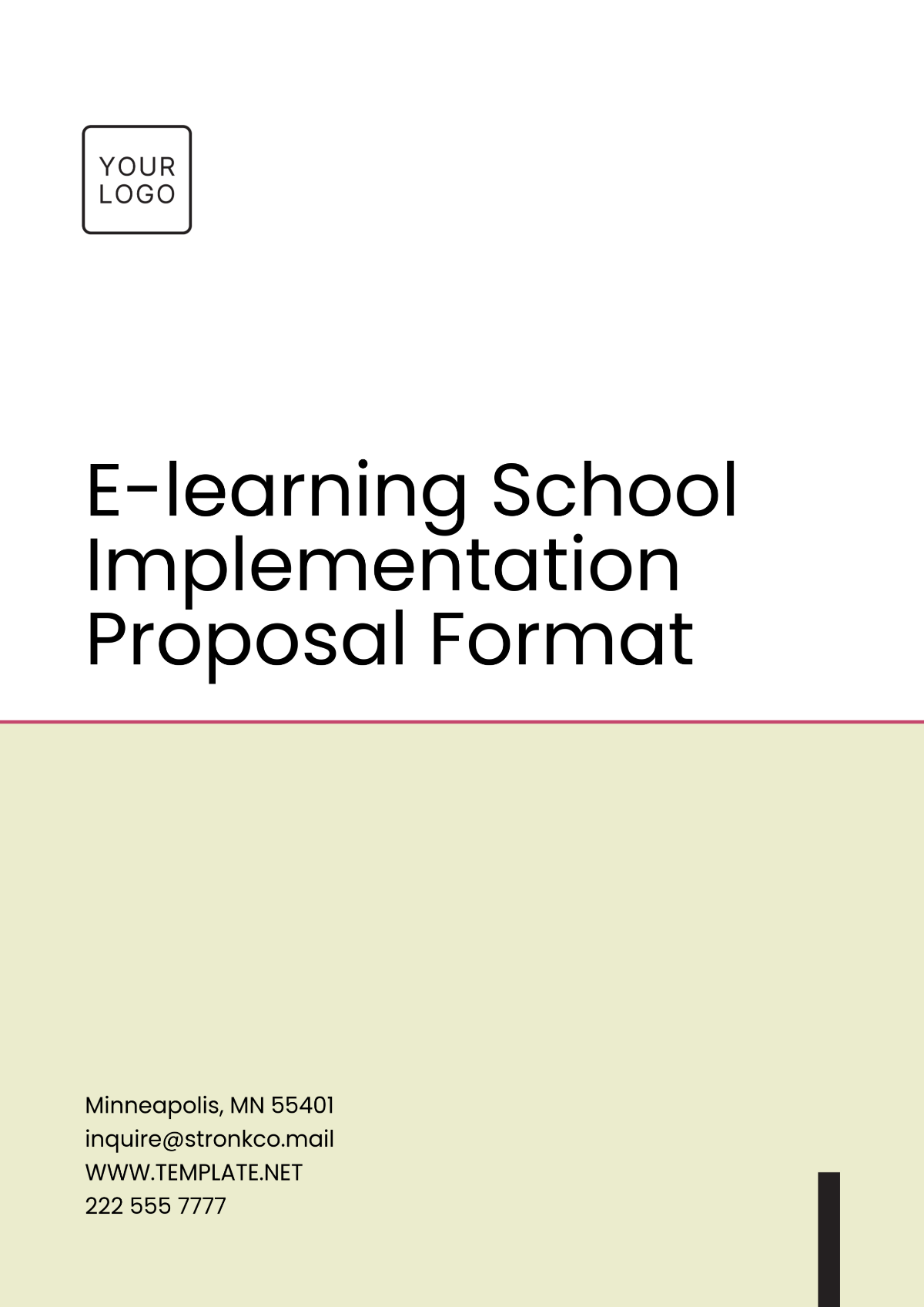 Free E-learning School Implementation Proposal Format Template