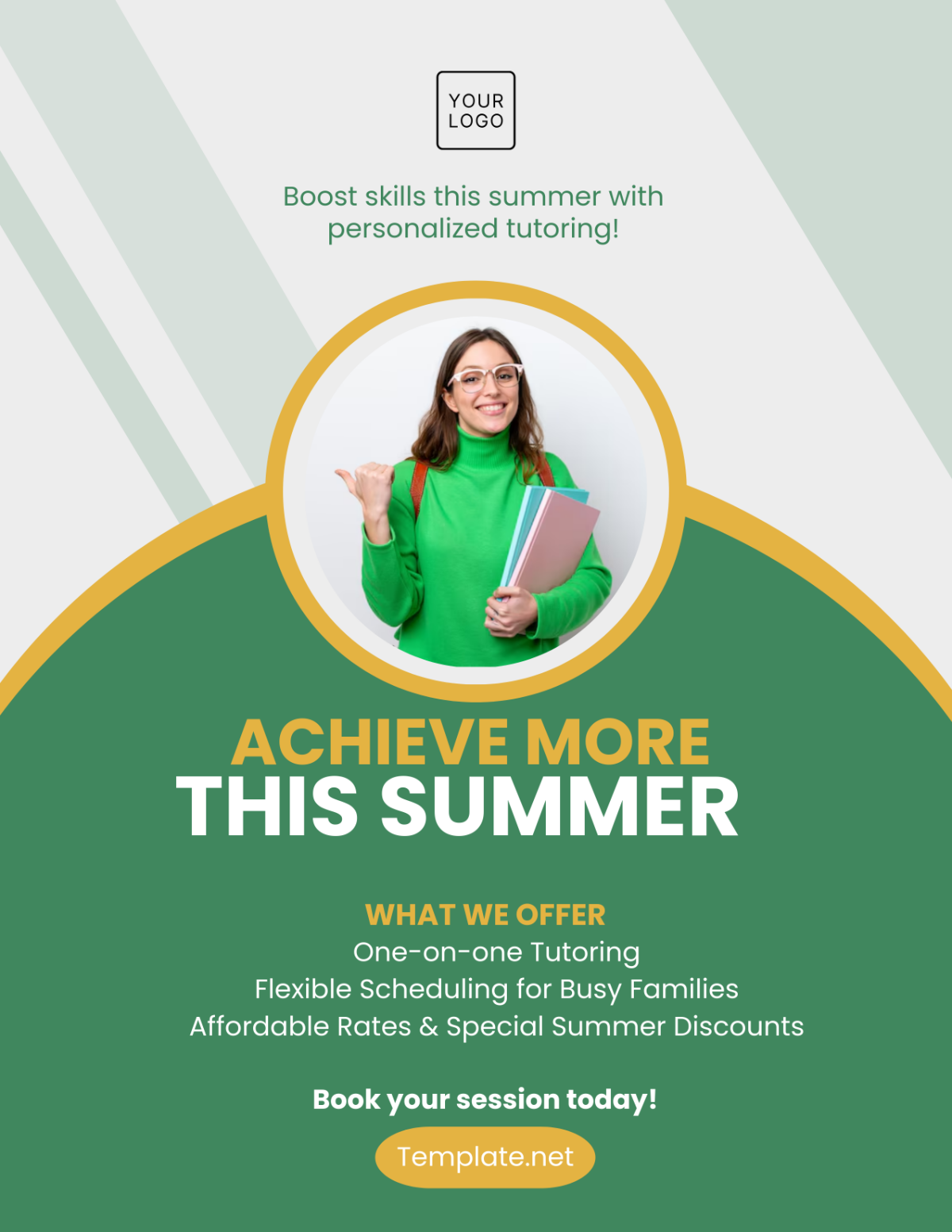 Free Summer Tutoring Tuition Flyer Template