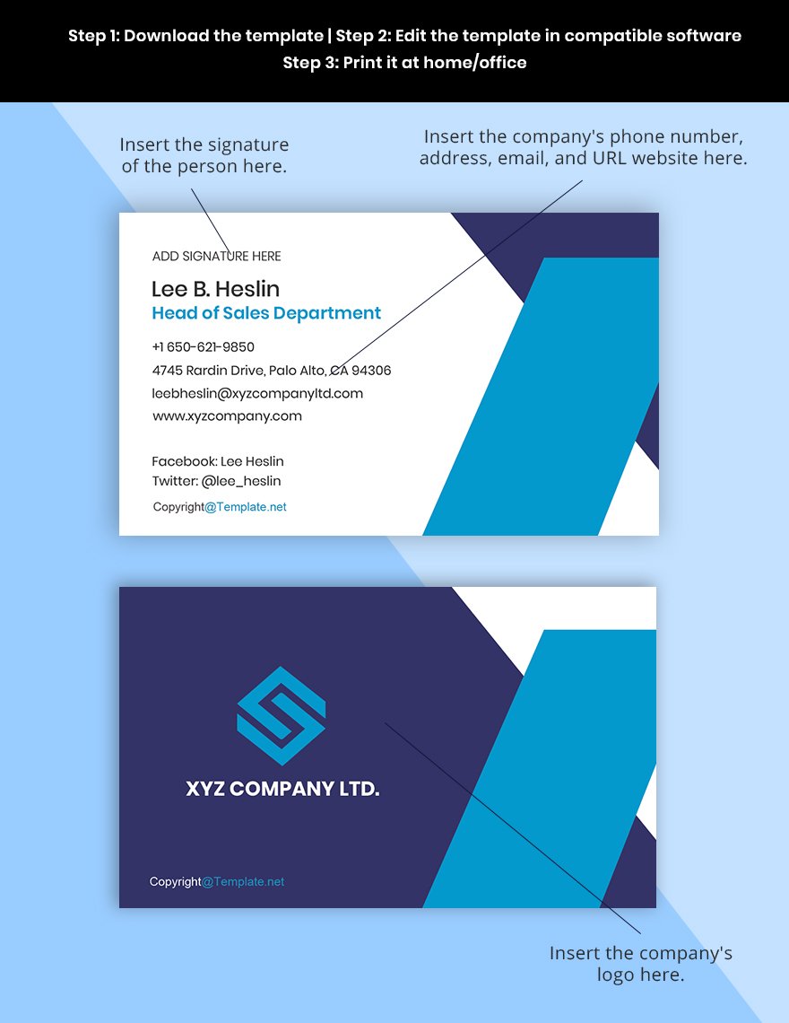 Free Modern Work From Home Business Card Template Format