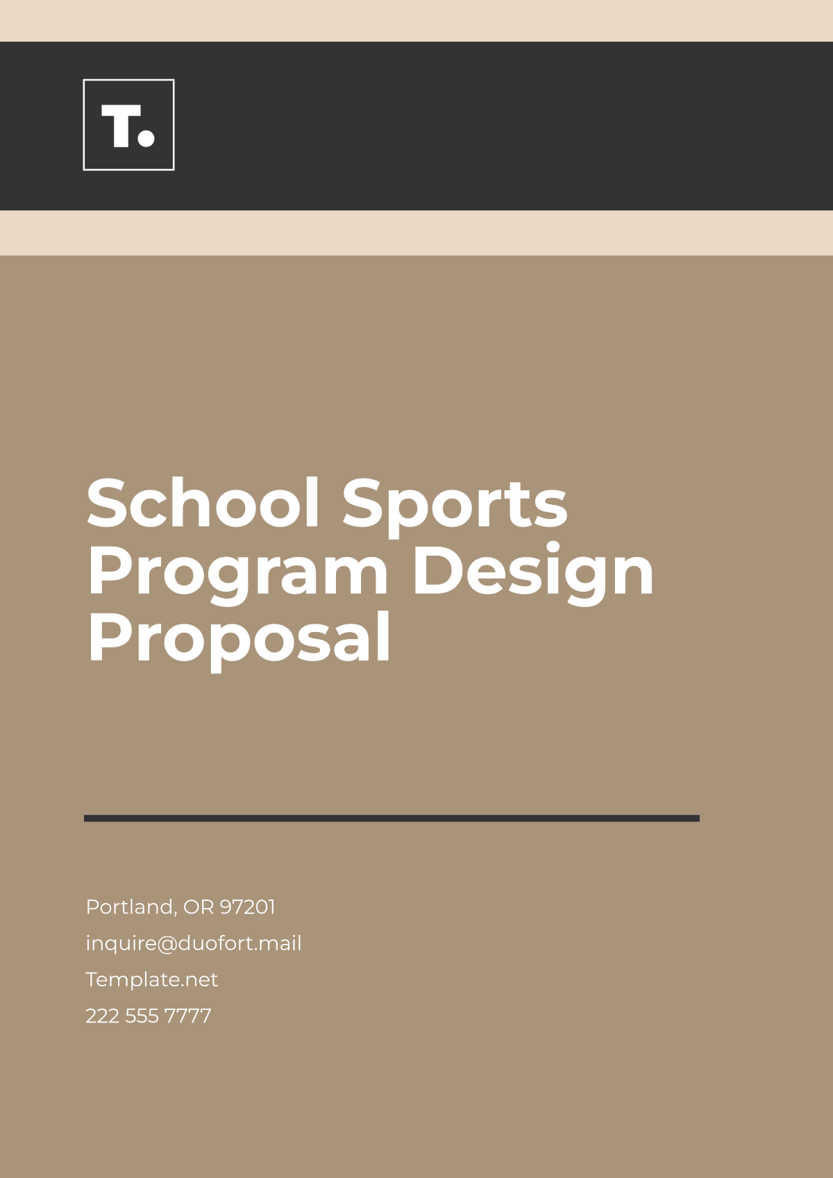 Free School Sports Program Design Proposal Template