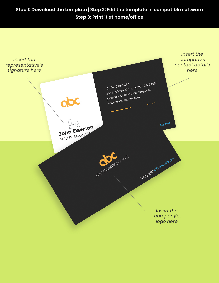 Elegant Work From Home Business Card Template