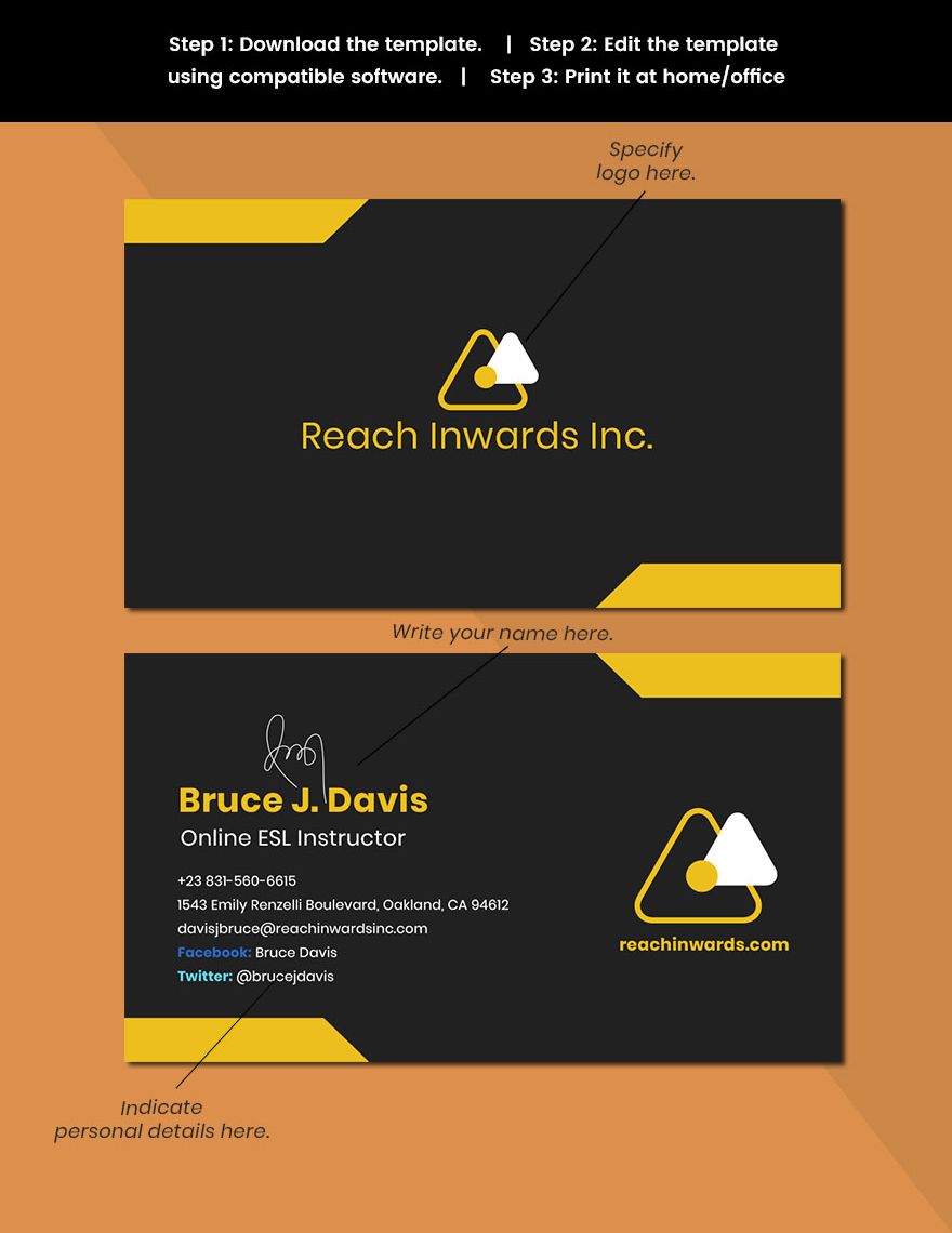 Employee Work From Home Business Card Template