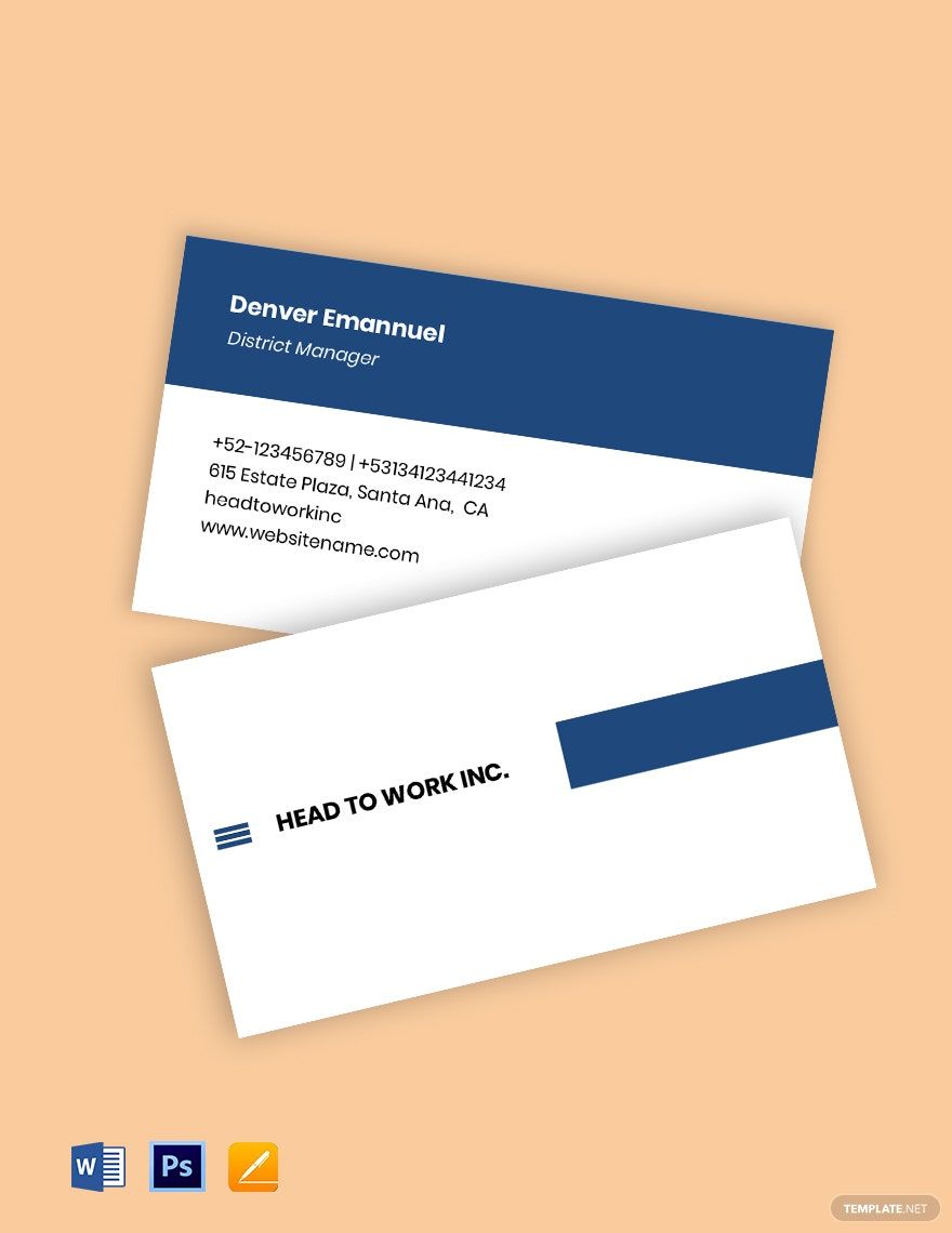 Work From Home Office Business Card Template