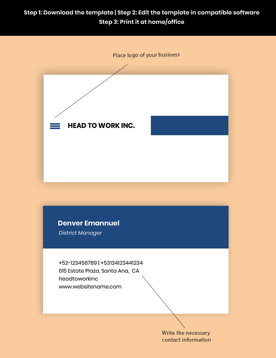 Work From Home Office Business Card Template