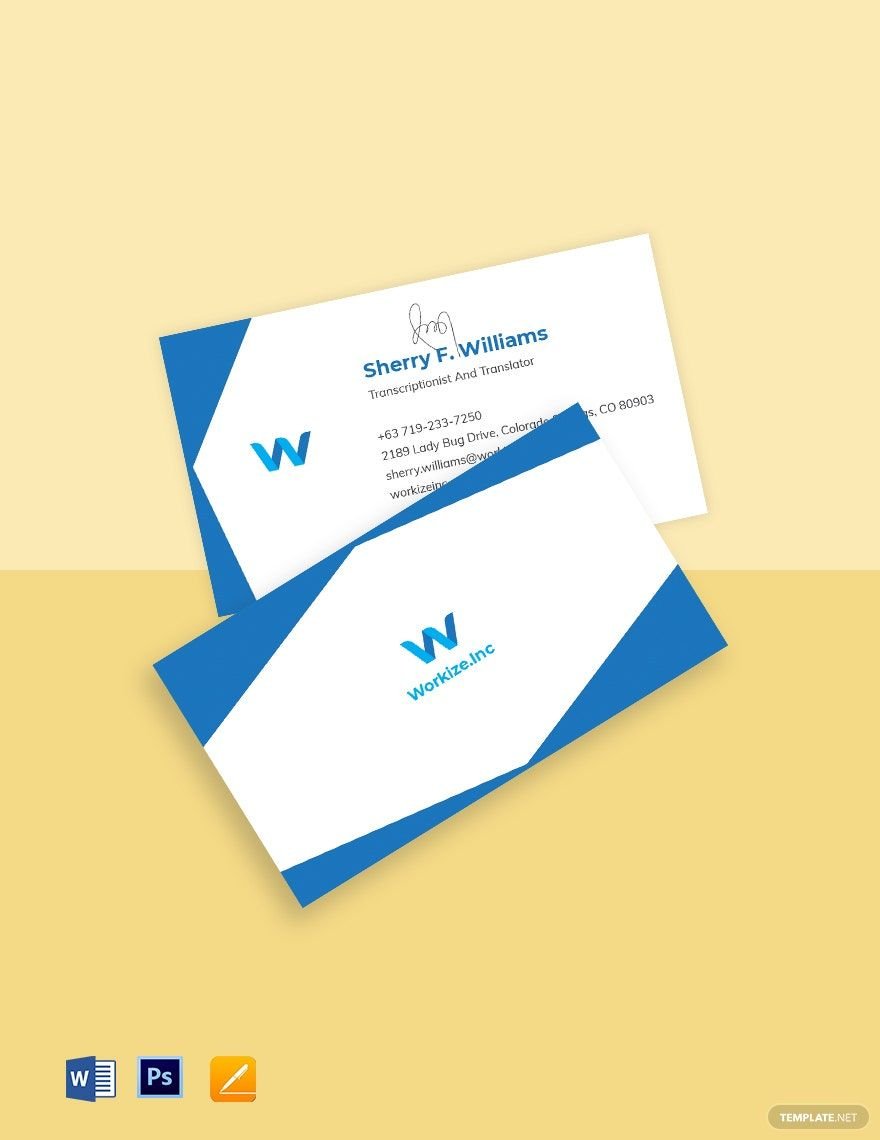 Free Work From Home Online Business Card Template