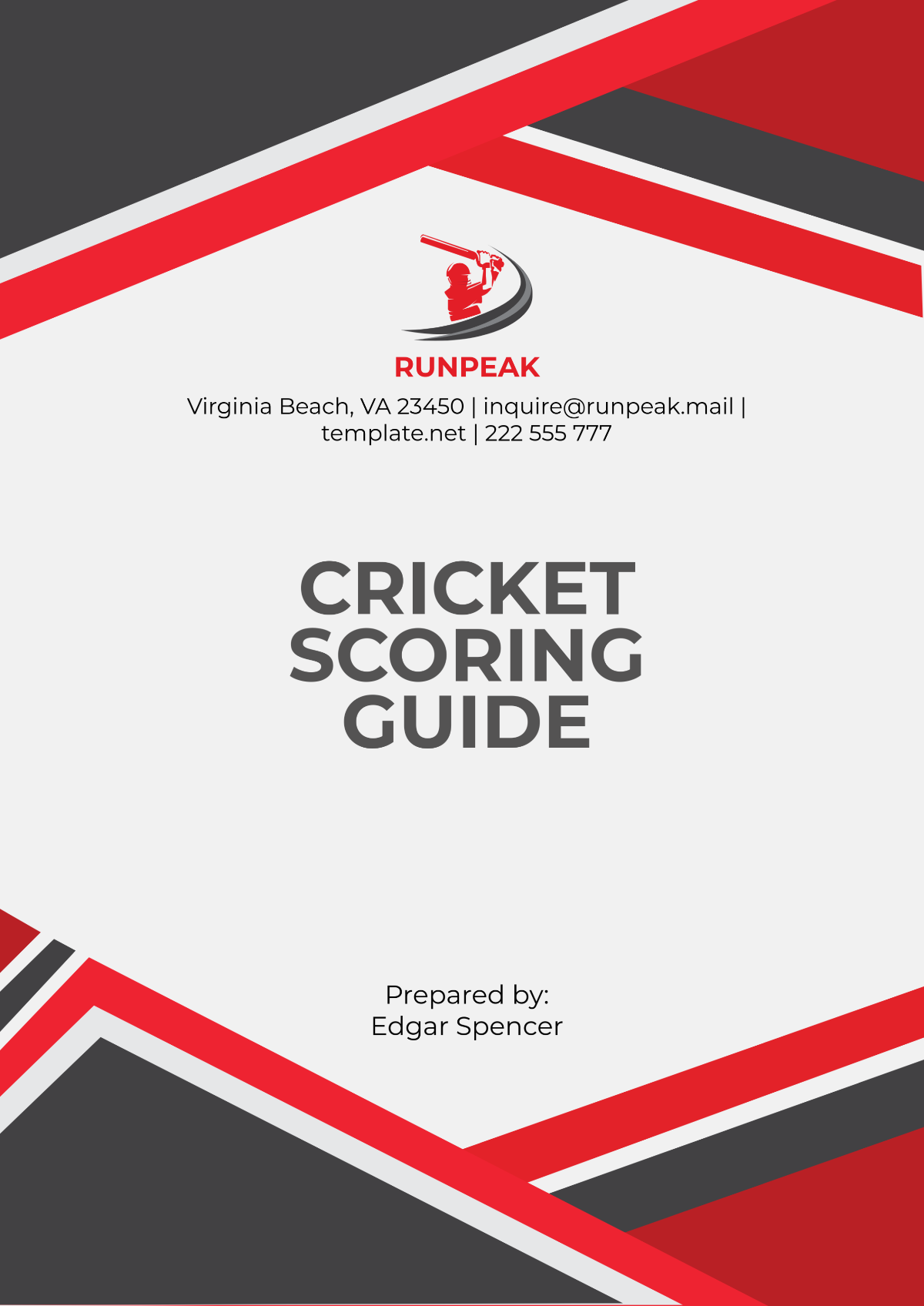 Free Cricket Scoring Guide Template