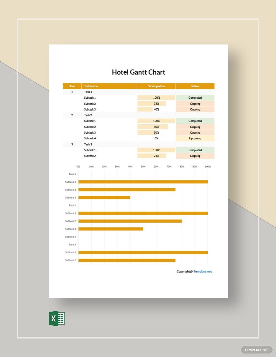 Free Example Hotel Gantt Chart Template
