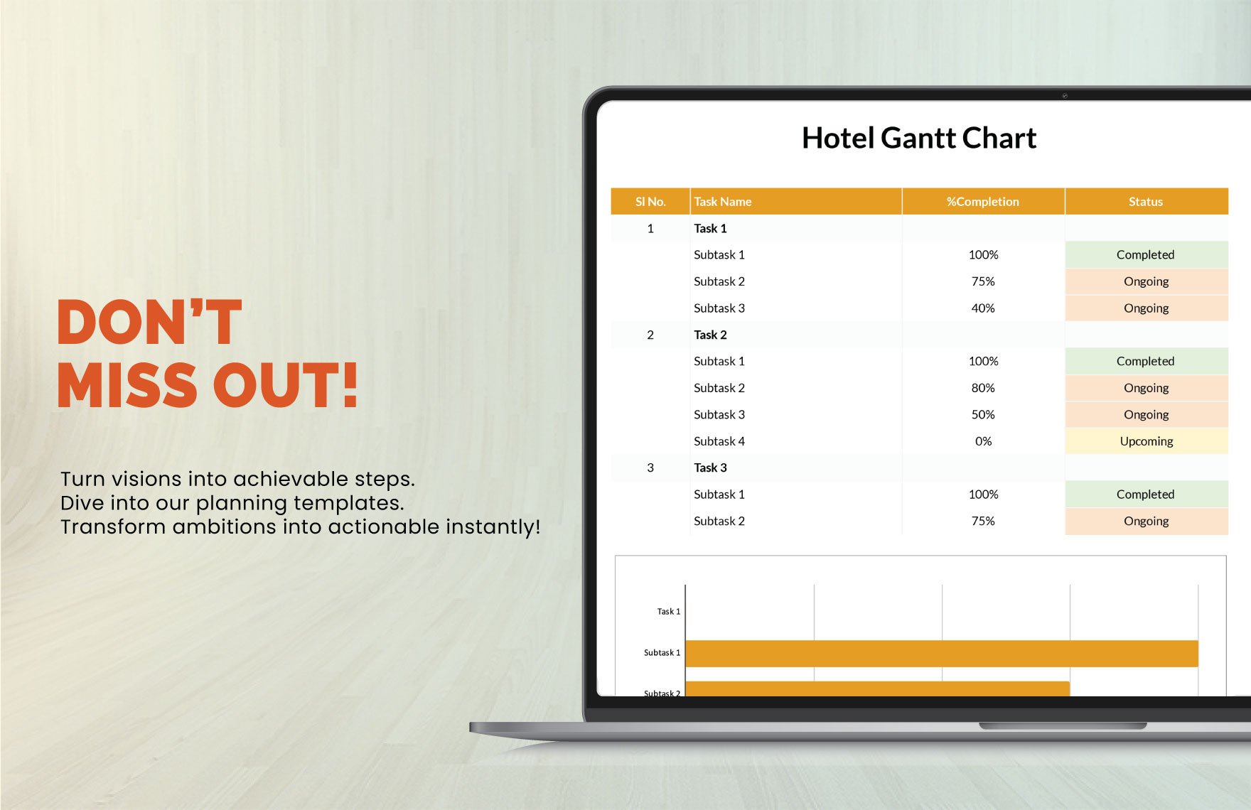 Example Hotel Gantt Chart Template