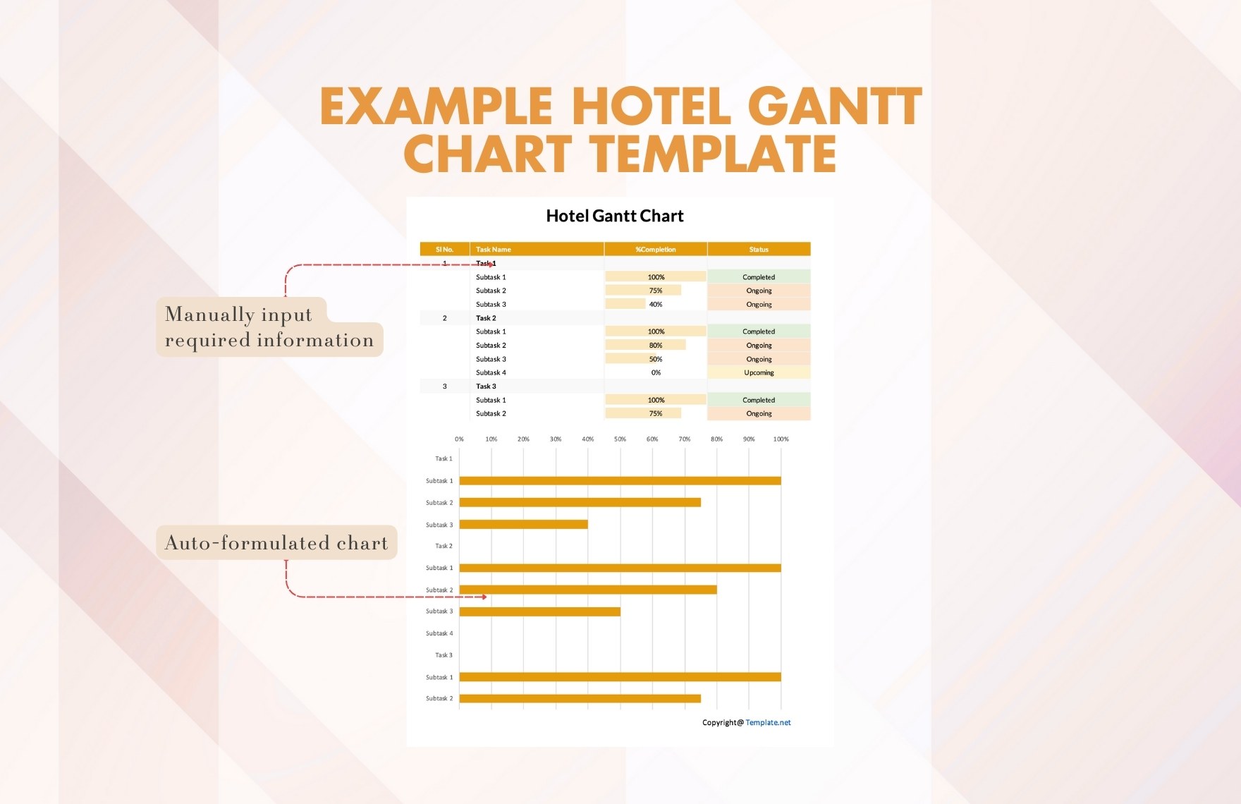 Example Hotel Gantt Chart Template