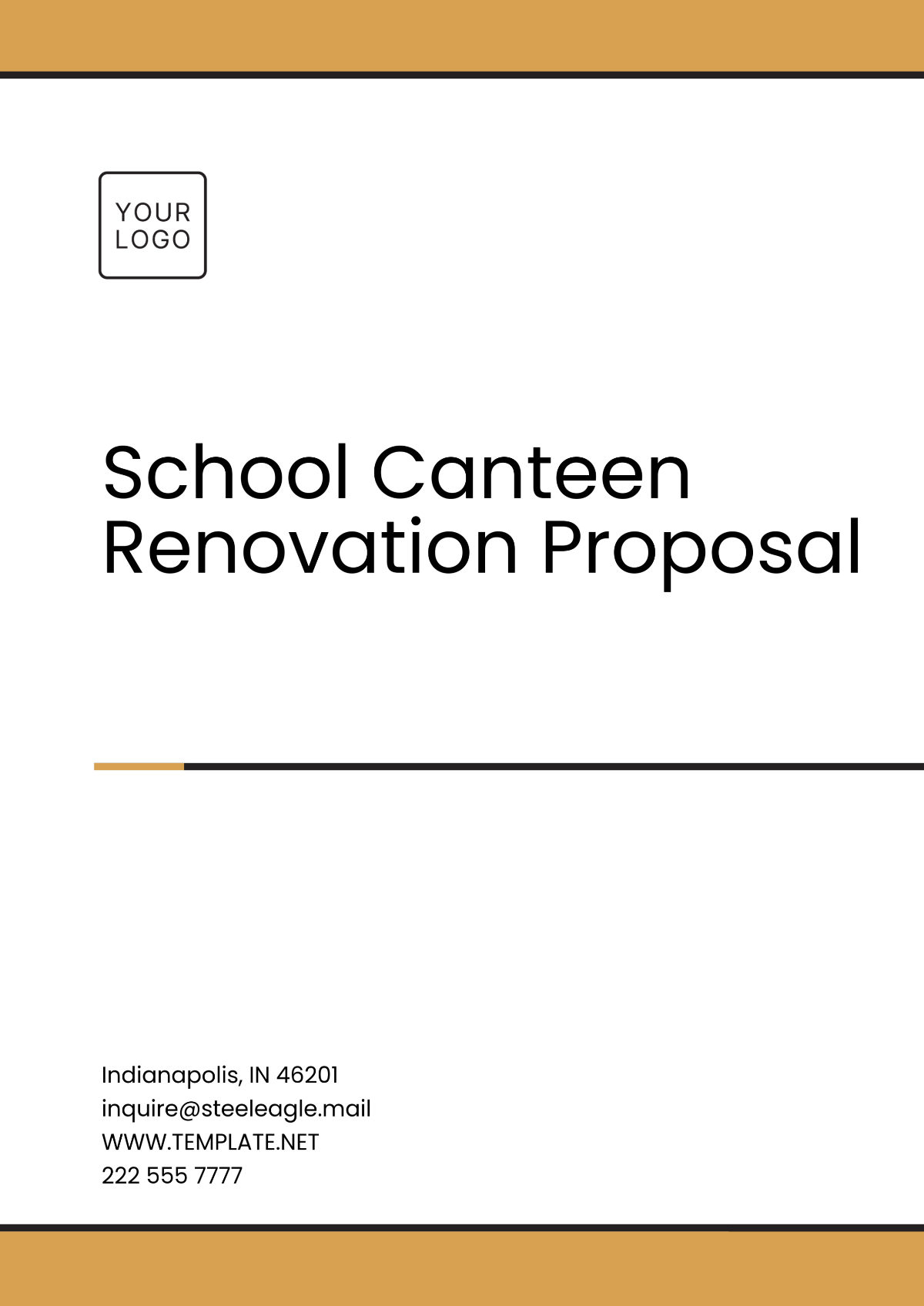 Free School Canteen Renovation Proposal Template