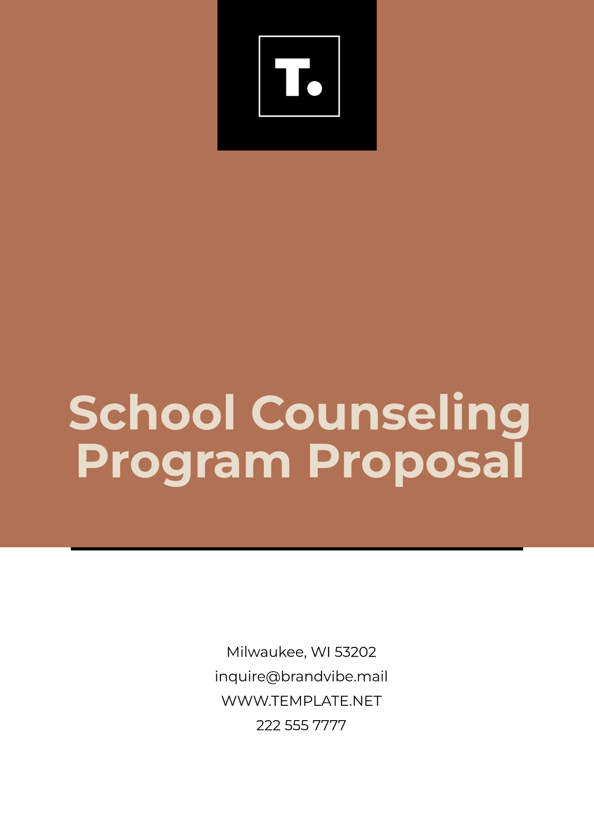 Free School Counseling Program Proposal Template