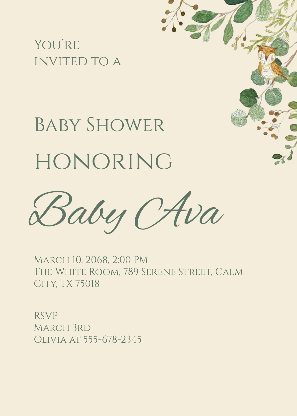 Minimalist Baby Shower Invitation Template - Edit Online & Download