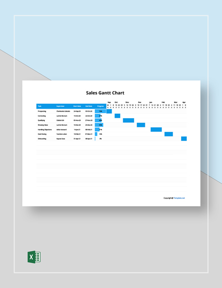 Sales Task Chart Sales Chart Excel Template