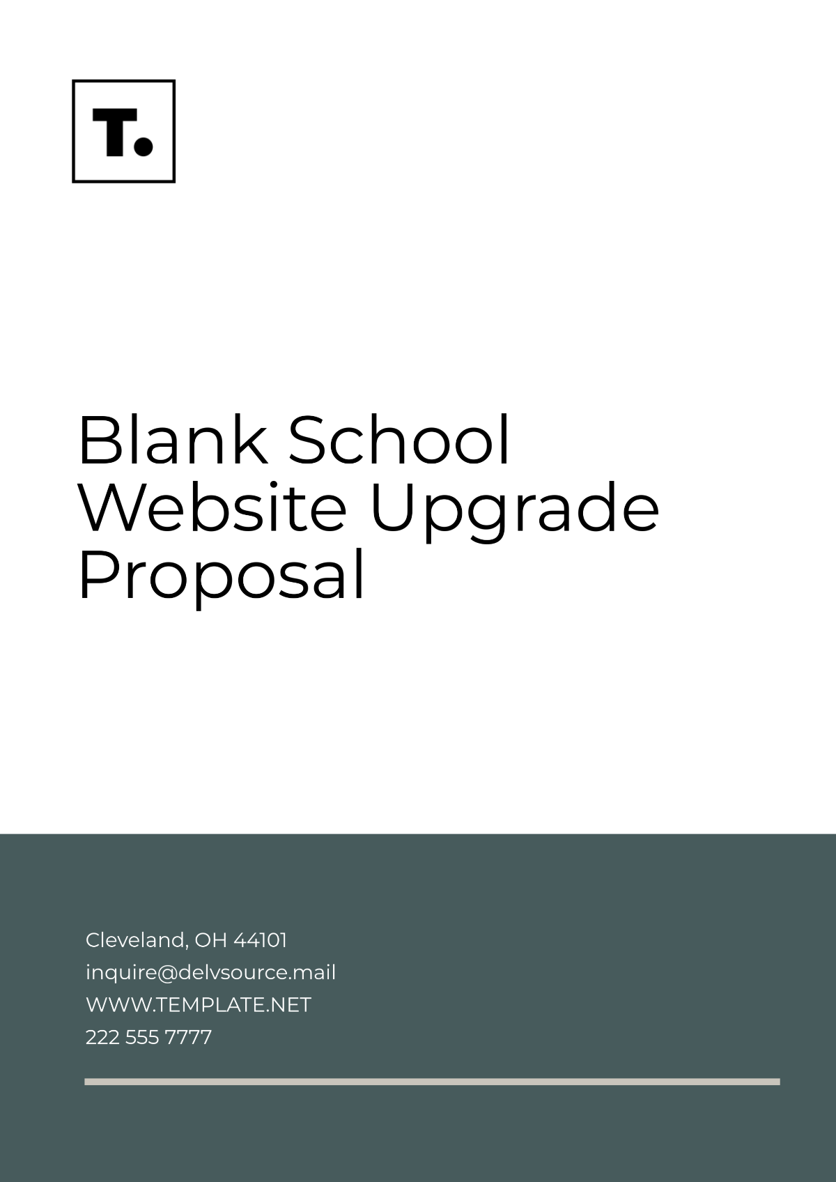 Free Blank School Website Upgrade Proposal Template