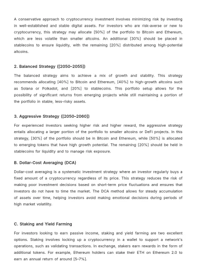 Free Cryptocurrency Investment Plan Template to Edit Online