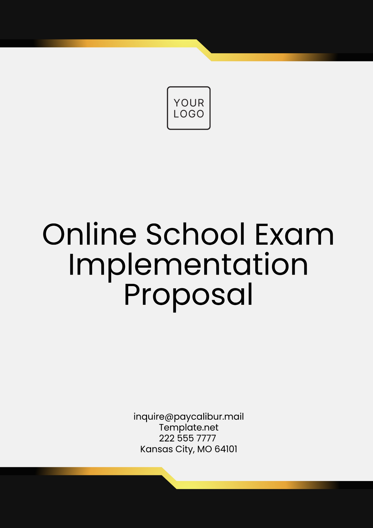 Free Online School Exam Implementation Proposal Template