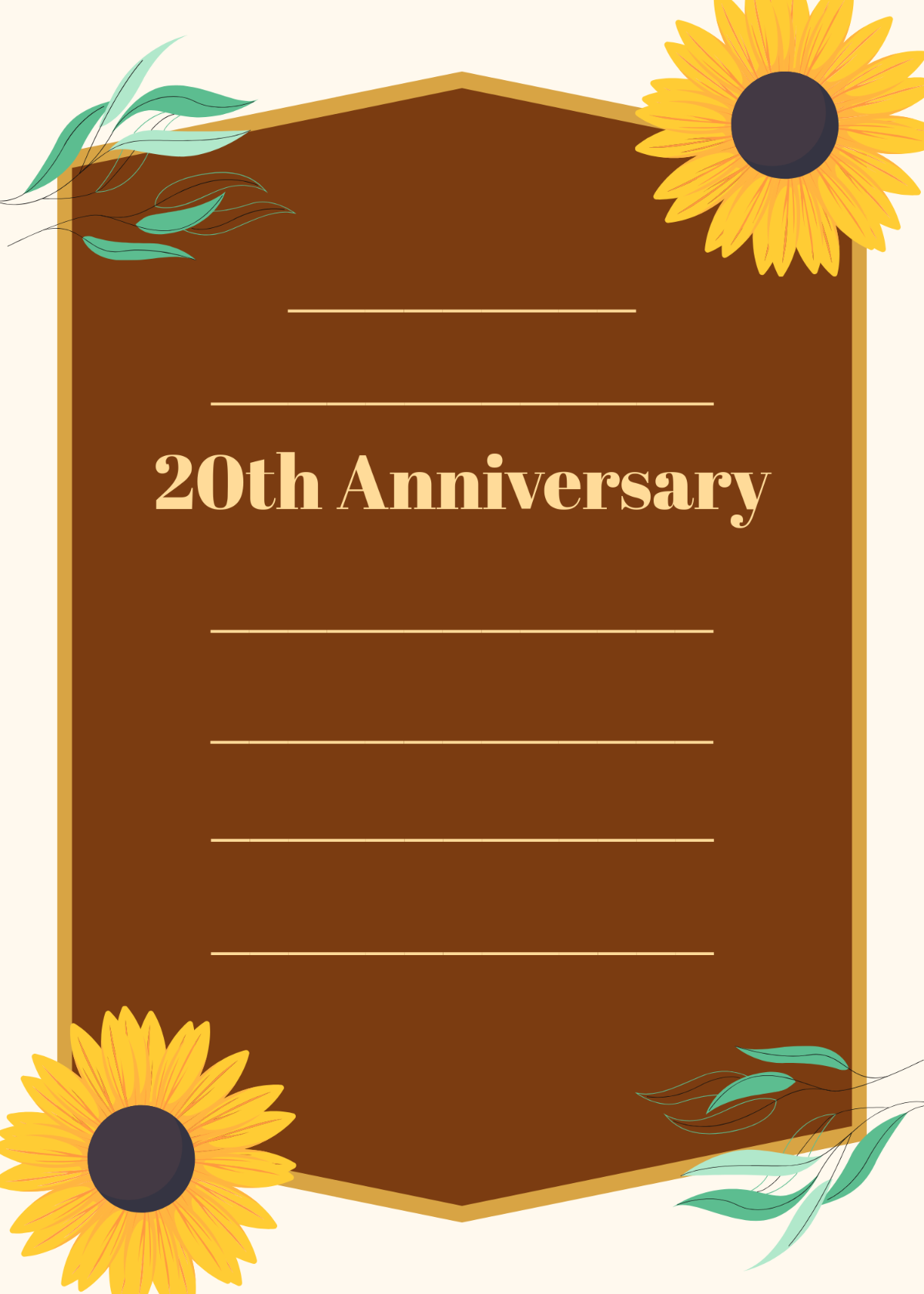 Blank Rustic Anniversary Invitation Template