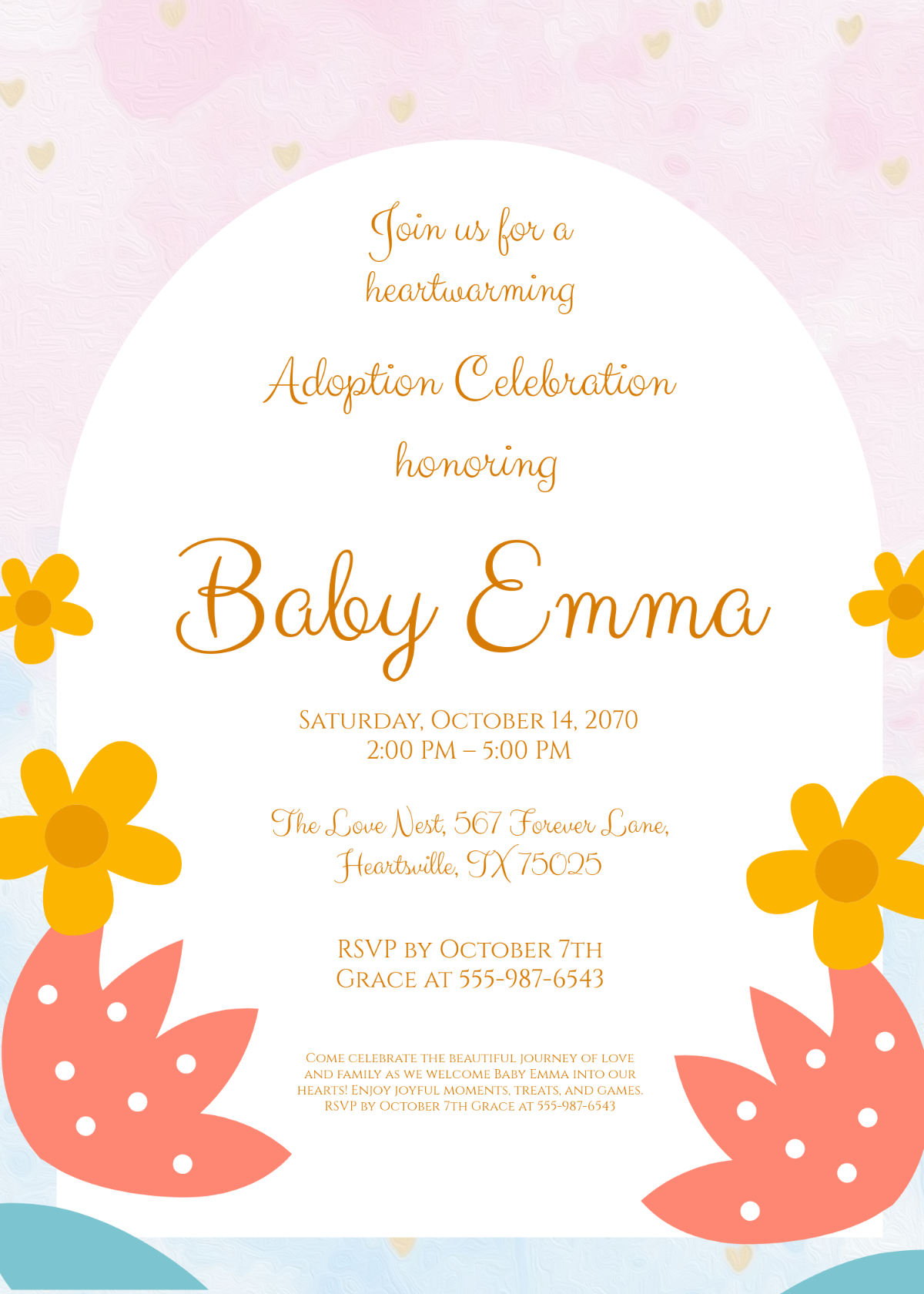 Adoption Celebration Invitation Template - Edit Online & Download