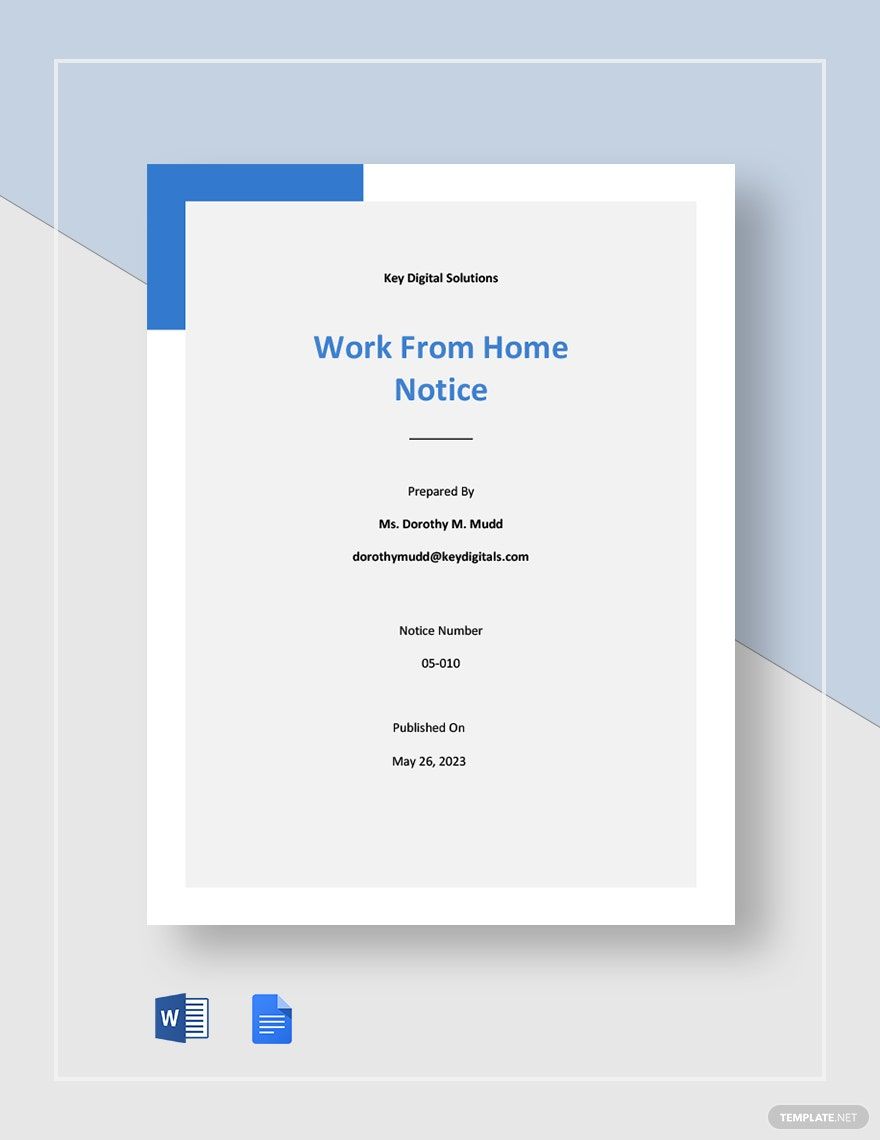 Simple Work From Home Notice Template
