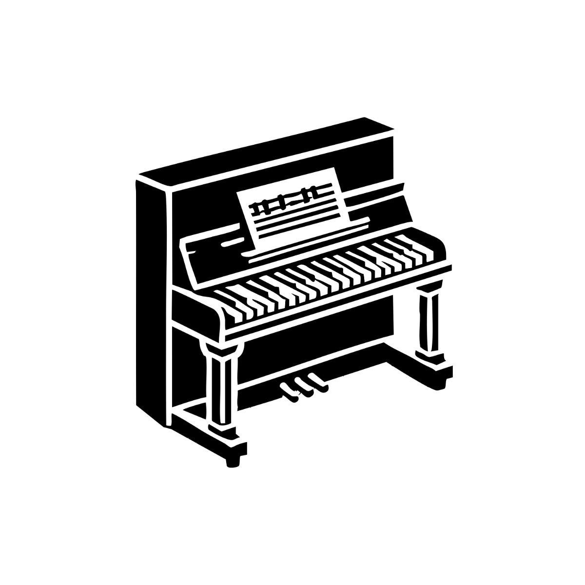 Free Black and White Piano Clipart to Edit Online